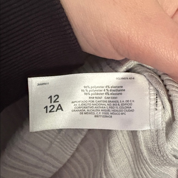 Oshkosh size 12 gray mock neck lightweight long sleeve cropped shirt - Picture 3 of 4